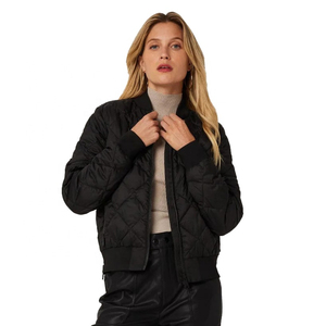 Plain Blank Thin Zipper <b>Women</b> <b>Bomber</b> <b>Jackets</b> Best Selling <b>Women</b> Fashionable <b>Bomber</b> <b>Jacket</b> With Custom Logo Denim <b>Jacket</b> - Product Image 5