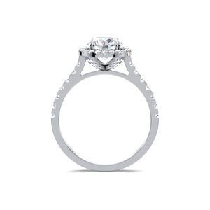 Anillo de Compromiso de Lujo con Doble Halo de Diamantes Redondos de Corte Brillante de 1.51CT, Plata de Ley 925 Sólida, Anillo Nupcial con Pavé - Product Image 4