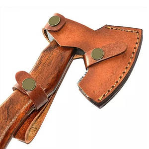 Hache en acier de Damas, motif fait main, outil de luxe pour l'extérieur, avec manche en bois naturel, pour le camping, l'aventure et la survie - Product Image 2