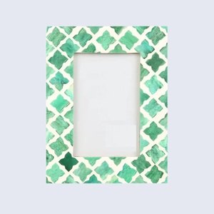 Cadre photo moderne de luxe rectangulaire en acier inoxydable avec incrustation d'os, logo personnalisable, couleur personnalisable, taille personnalisable - Product Image 3
