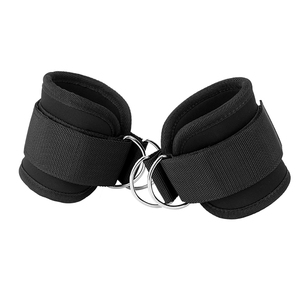 Sangle de cheville rembourrée ajustable à double anneau en D pour machines à câble, idéale pour la musculation et le fitness – Confort optimal - Product Image 1