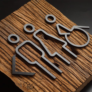 ป้ายประตูห้องน้ำทำจากสแตนเลสทันสมัยดีไซน์ล่าสุดสำหรับร้านเสริมสวยสำนักงาน - Product Image 4