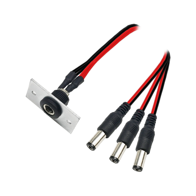 DC Female Connector to 3xDC Male Connector Cable