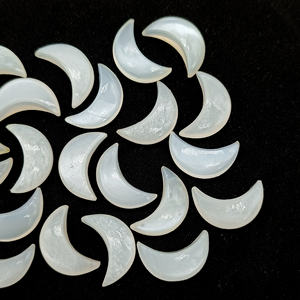 White Moonstone Smooth Crescent <b>Moon</b> Shape Gemstone for Jewelry Making, Loose Hand Carved Moonstone Carving Briolette Beads 16mm - Product Image 3