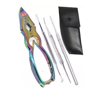 Ensemble d'instruments de pédicure et de podologie professionnels en acier inoxydable avec pinces à ongles et limes à ongles, multicolores, meilleure qualité - Product Image 1