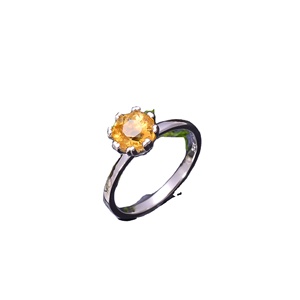 November birthstone 2.1กรัมแหวนที่สวยงาม Citrine ธรรมชาติ92.5แหวนเงินแท้ดีไซน์เรียบง่ายล่าสุด - Product Image 1
