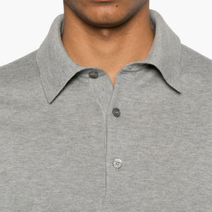 100% Cotton Men's Golf for <b>Shirt</b> Luxe Solid Knitted Formal Breathable with Embroidered Design Front Button Placket <b>Muscle</b> <b>Fit</b> - Product Image 3