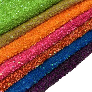 Vải nhung với sequins 100% polyester strech mềm paillettenstoffe lấp lánh vải tuyn phong cách thêu ren vải nhung - Product Image 5