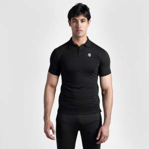 GA pour Polo Noir 100% Polyester Jersey Haute Qualité Vêtements de Sport et d'Entraînement avec Fermeture Éclair Design Uni Respirant Coloré XL 6XL - Product Image 1