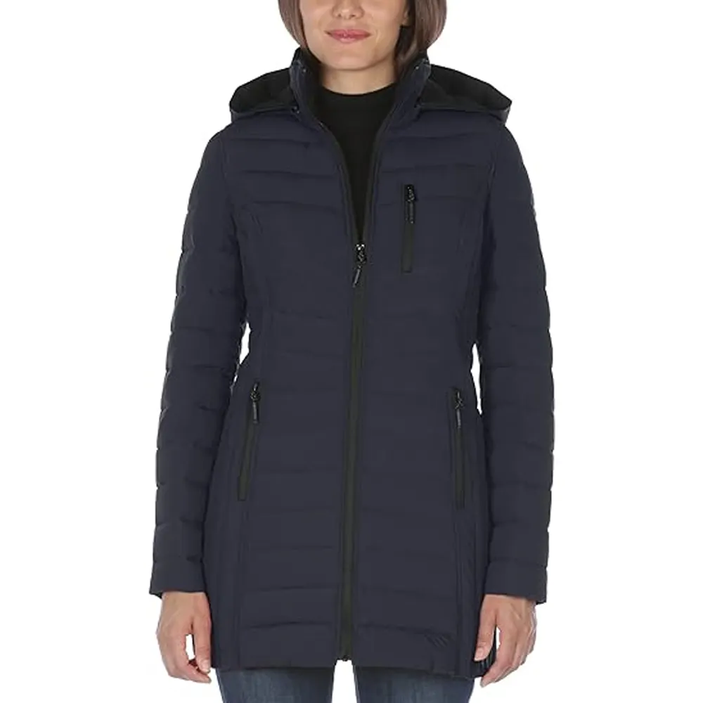 Custom Logo Women's High Quality Hooded Thickened Long Down Jacket Maxi Down Parka women's Puffer Coat