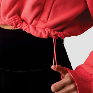 Casual Women <b>Cropped</b> <b>Zip</b> <b>Up</b> Custom Logo Streetwear Fleece Hoodies & Sweatshirt OEM & ODM Wholesale Private Label Hoodies Women - Product Image 4