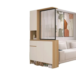 Meuble de rangement à chaussures vintage français en bois massif, séparateur d'espace moderne pour entrée, salon, chambre, salle de bain, meuble de maison pour l'intimité - Product Image 4