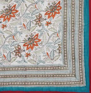 Couverture matelassée en tissu de coton pur de qualité supérieure 100% avec couverture imprimée à la main pour canapé et couette de lit - Product Image 3