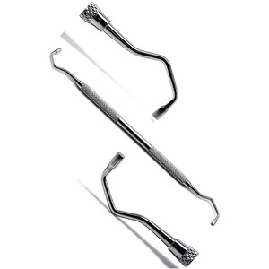 Cucharas de injerto de doble punta de acero inoxidable de alta calidad, instrumentos quirúrgicos dentales manuales con certificación CE - Product Image 1