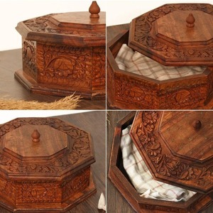 กล่องใส่เครื่องเทศทำจากไม้แบบหลายช่องสำหรับใส่สมุนไพรและผลไม้แห้งในครัว - Product Image 5