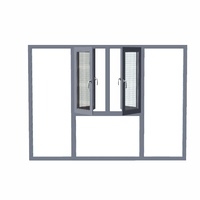 Fenêtres à battants en aluminium à rupture de pont thermique avec isolation thermique et verre trempé pour maison, cadre en alliage d'aluminium, anti-bruit, fabriquées en Chine
