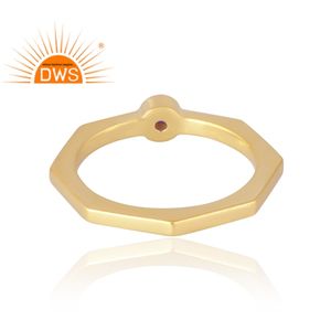 Latest Selling <b>925</b> Sterling <b>Silver</b> 18K Gold Plated Natural Amethyst Gemstone <b>Ring</b> Demi Fine Jewelry Manufacturer - Product Image 2