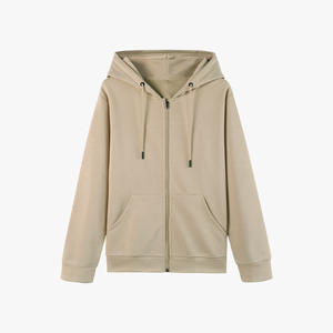 Otoño e Invierno nuevos hombres cremallera Sudadera con capucha cárdigan Color liso sólido cremallera sudaderas con capucha logotipo personalizado hombres chaqueta con capucha - Product Image 2