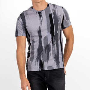 T-shirt pour homme à col rond, 65% coton, 35% polyester, tissu tricoté, impression numérique, écologique, personnalisable, promotionnel, vente en gros, OEM - Product Image 2