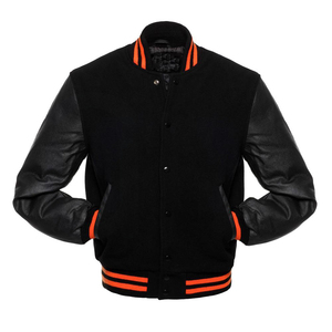 Veste universitaire personnalisable pour homme, style streetwear, veste de moto, saison hivernale, 100% coton, logo frontal, vente en gros - Product Image 1