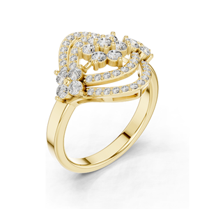 Bague en diamant de laboratoire 0,9 CT pour femme, design floral, clarté VVS-VS EF, or 18 carats, 14 carats, 10 carats et argent 925, rose, jaune, blanc - Product Image 5