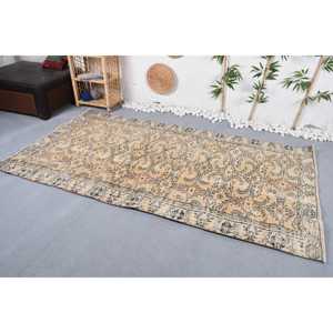 Alfombra Turca de 4,5x8,4 pies, Alfombra de Lana Beige con Diseño de Camuflaje - Product Image 3