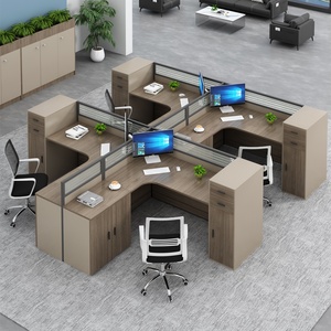 Modern Corner L Shaped Computer Desk Executive Wooden <b>Office</b> <b>Table</b> Adjustable Extendable Ergonomic Dual Workstation for Staff - Product Image 6