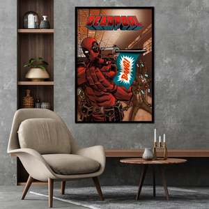 Modern for Deadpool <b>Poster</b> Bang Black Frame Paper Material for Wall Usage - Product Image 1