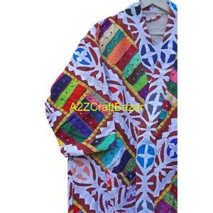 2025 femmes Unique Floral Vintage Style bohème fait à la main 100% coton réversible Anti-rides séchage rapide veste Applique Cutwork - Product Image 2