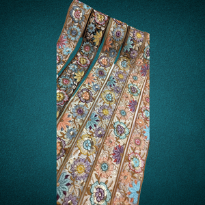 ผ้าลูกไม้ปักลายดอกไม้สีสันสดใสพร้อมรายละเอียดที่ซับซ้อนสำหรับโครงการแฟชั่นหรูหราและตกแต่งบ้านสำหรับกระเป๋า - Product Image 2