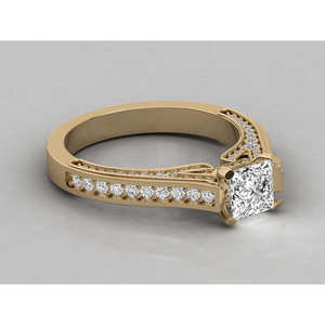 Bague de fiançailles solitaire pour femme en or massif 18 carats avec diamant de laboratoire - Product Image 5