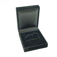 Boîte de collection de médailles rondes en velours noir 42 mm 45 mm 50 mm Pièces de monnaie Boîte de protection avec insert en EVA