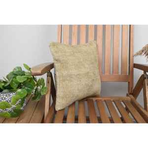 Luxe 14x14 pouces Beige Kilim Patchwork laine oreiller rustique Floral et Vintage imprimé jeter oreiller pour literie tissé avec de la soie - Product Image 2