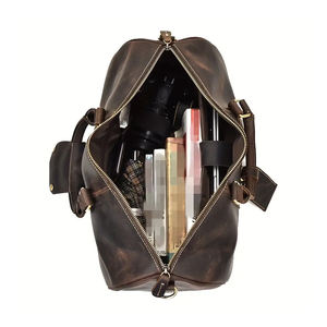 Vêtements d'hiver pour hommes les plus vendus sacs de sport en cuir de vachette nouveauté hommes sacs de sport en cuir de vachette à la mode avec poches - Product Image 6