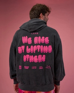 Sweat-shirts à capuche unisexes tendance Losefit de haute qualité, design streetwear personnalisé, imprimés surdimensionnés en coton pour hommes - Product Image 5