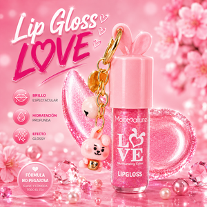 Lucidalabbra Rosa Lucido Idratante Effetto Volumizzante con Tappo a Coniglio - Product Image 1