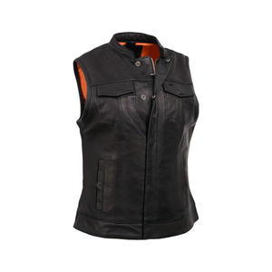 Gilet de Moto en Cuir de Vachette de Moto, Meilleur Design - Product Image 1