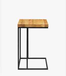 Fabricante de muebles industriales para sala de estar, mesas en C Wabi-sabi, mesa auxiliar con patas de Metal de madera Simple única - Product Image 3