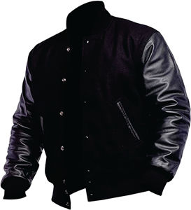 Bombardero de lana de alta calidad, ropa de calle verde, parches bordados de toalla personalizados, chaqueta Letterman CollegeBaseballjacket para hombres - Product Image 1