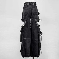 Jeans pour femmes, pantalon cargo personnalisé en métal lourd, style hip-hop, streetwear pour hommes