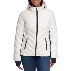 ALLIGNED INDUSTRY Blouson matelassé décontracté pour homme, à capuche, col montant, beige, fermeture éclair sur le devant, coupe droite, réversible, écologique - Product Image 4