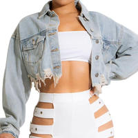 Kivotech – Nouveauté : Blousons en jean délavé et vieilli pour femme, style streetwear, coupe courte, haute qualité – Collection été, automne, hiver