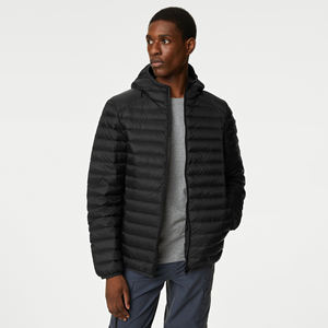 Customized Logo 100% Nylon Puffer <b>Jackets</b> for Men High Quality Soft Warm <b>Padded</b> <b>Hooded</b> <b>Jacket</b> Stand Collar Plus Size Thin - Product Image 1