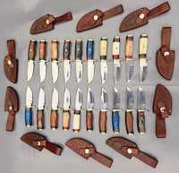 Commandes en gros personnalisées OEM PRESTIGE LAMES Professional Handmade Carbon Steel Skinner Knife Manche en bois Ambidextre