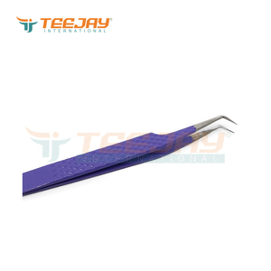 Pince à épiler pour extensions de cils volume russe et isolation, à angle de 30 degrés, revêtement poudré violet, vente chaude, OEM, marque privée - Product Image 3