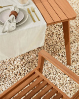 Mesa de Comedor de Madera de Teca Sólida para Banquetes, Restaurantes, Hoteles, Villas, Resorts, Cafés, Mobiliario Comercial para Hostelería, Venta al Por Mayor