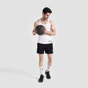GA Nano Street Style <b>Knee</b>-<b>Length</b> Polyester Shorts Comfortable 100% Woven Polyester Black with Logos Decoration - Product Image 4