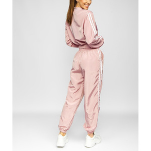 Customized New Plus Size Ladies Tracksuit 100% Polyester Ladies Hoodie <b>Sweatpants</b> <b>Set</b> Latest Design Printed Solid Hooded - Product Image 3