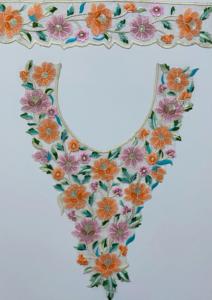 Col de cou brodé en tissu de filet à sequins Style cousu pour robe Kurti Saree de style ethnique Textiles de maison - Product Image 4