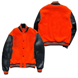 Chaqueta universitaria de béisbol de cuero genuino para hombre con parches bordados, abrigo de invierno con letras rojas y negras con mangas múltiples 2026 - Product Image 5